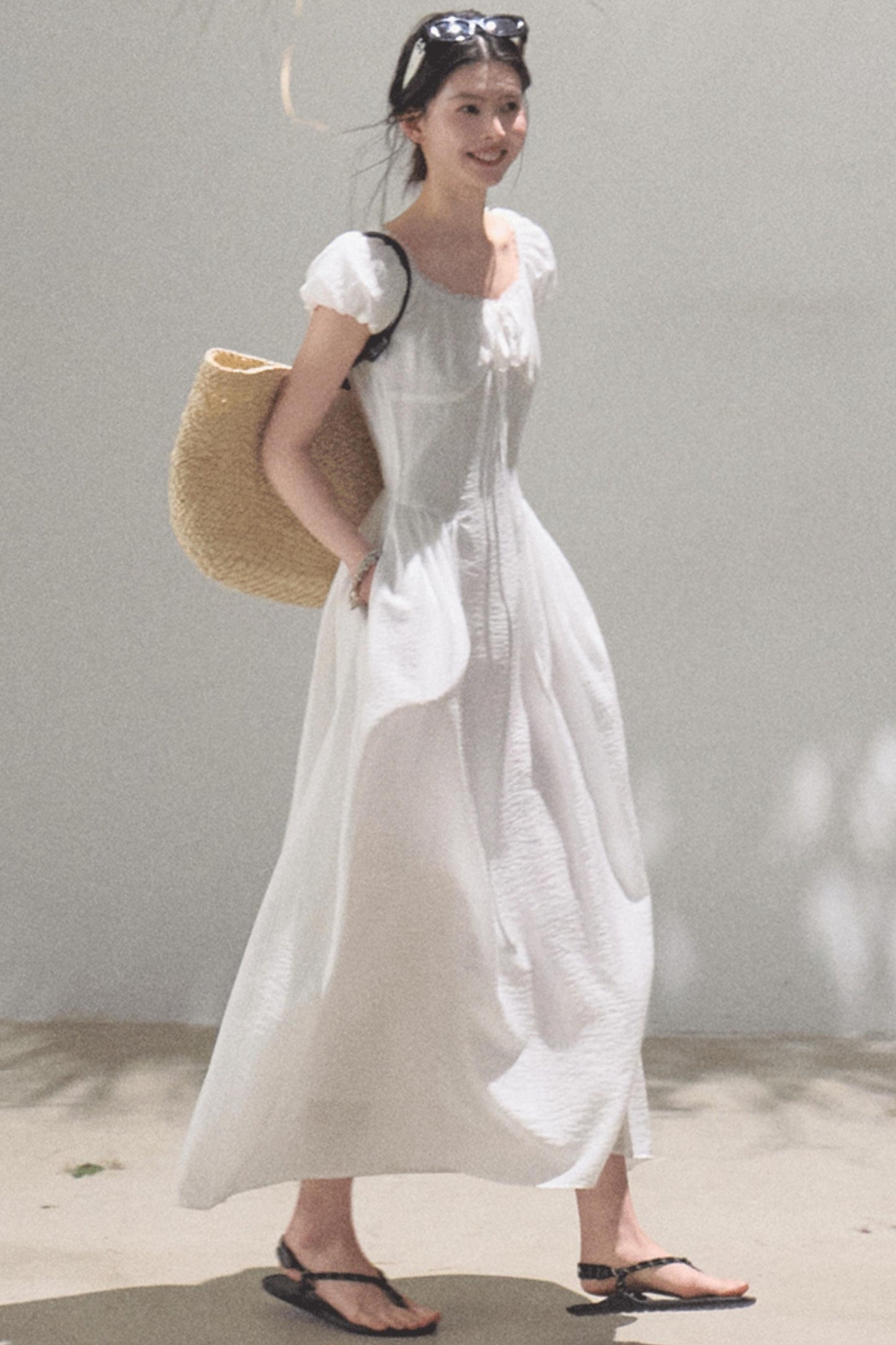 Luminous Cotton Tea Dress