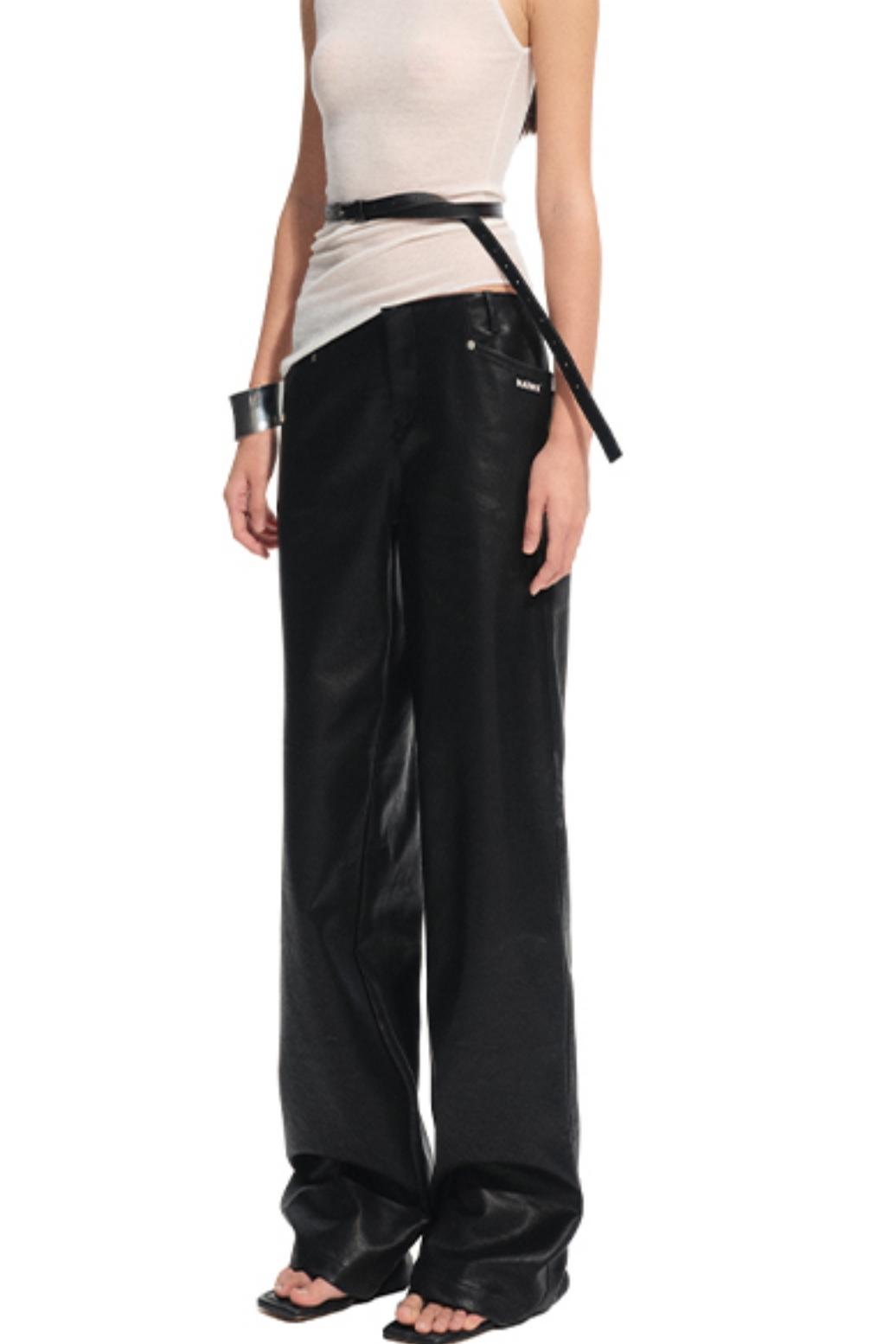 Unicorn Leather Straight-Leg Pants