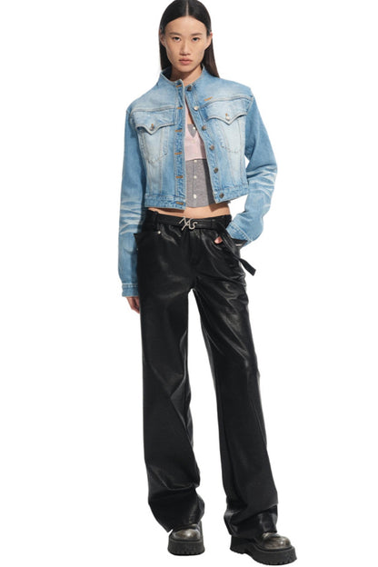 Unicorn Leather Straight-Leg Pants