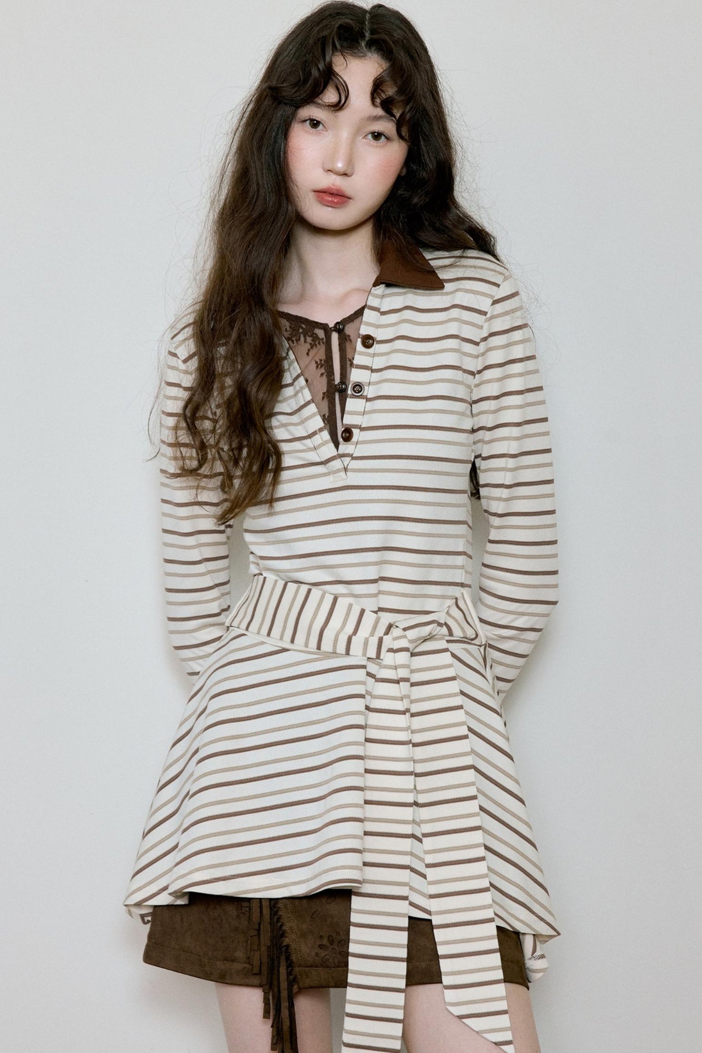 Vintage Striped Shawl Polo Shirt