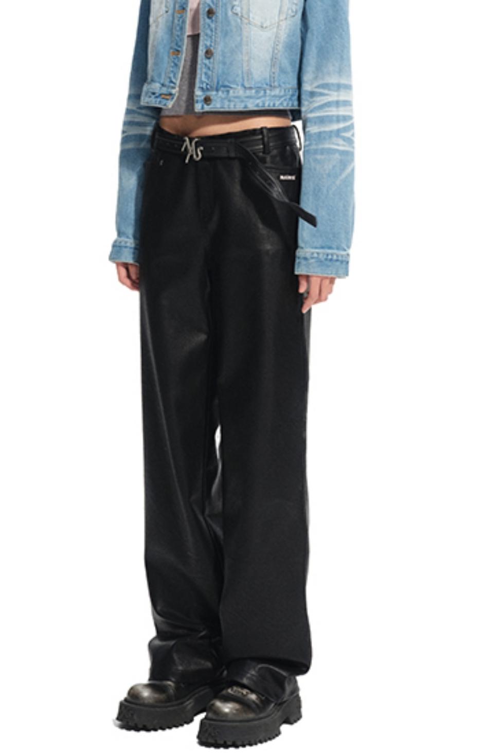 Unicorn Leather Straight-Leg Pants