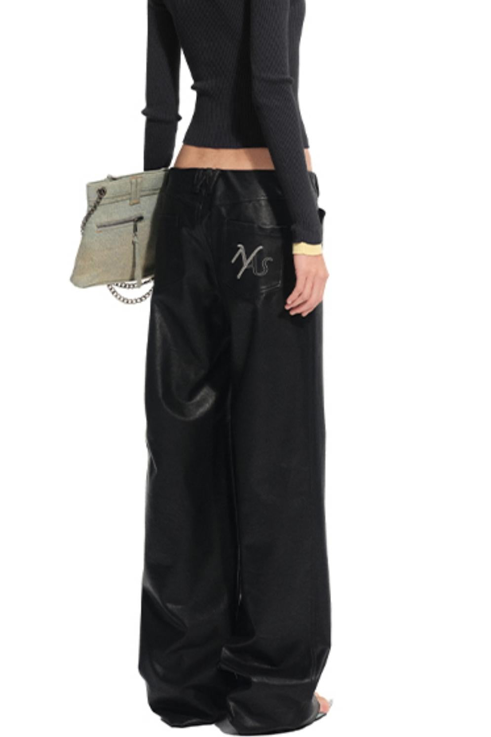 Unicorn Leather Straight-Leg Pants