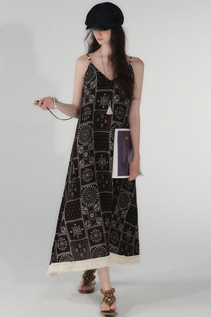 Sunset Bohemian Beaded Slip Dress