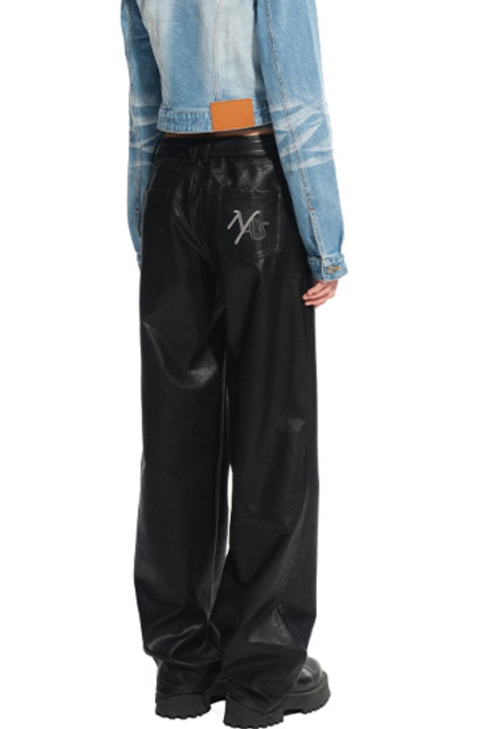 Unicorn Leather Straight-Leg Pants