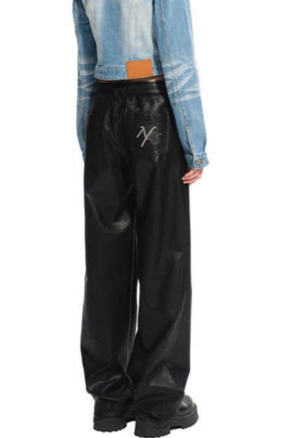 Unicorn Leather Straight-Leg Pants