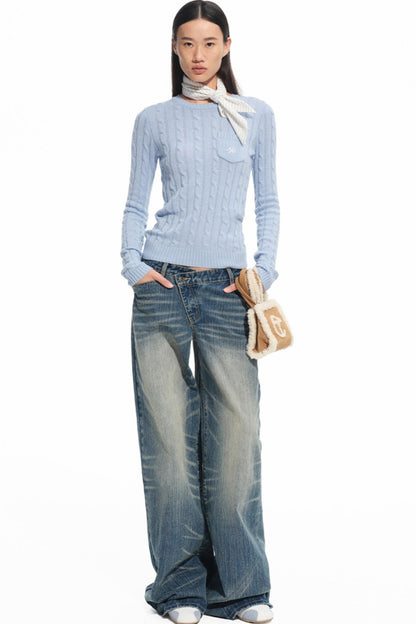 Blue Spring Straight Jeans