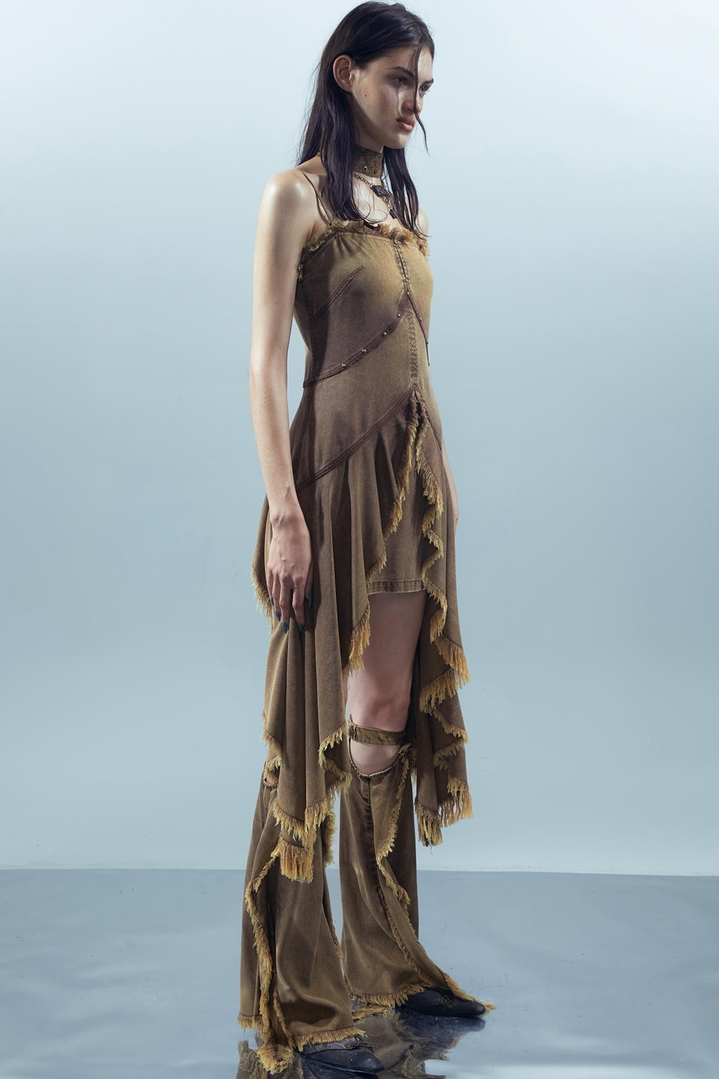 Asymmetrical Halter Dress