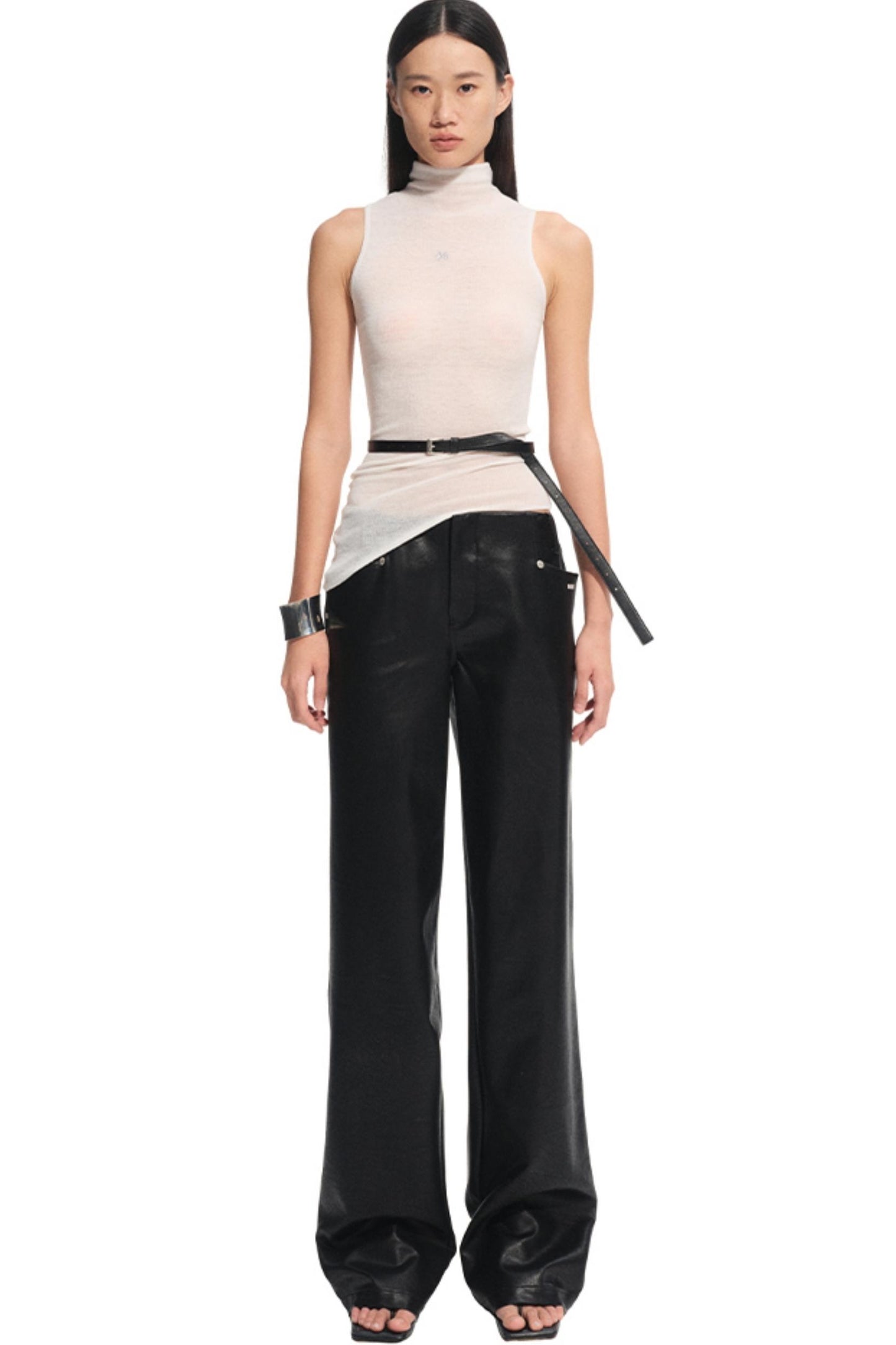 Unicorn Leather Straight-Leg Pants