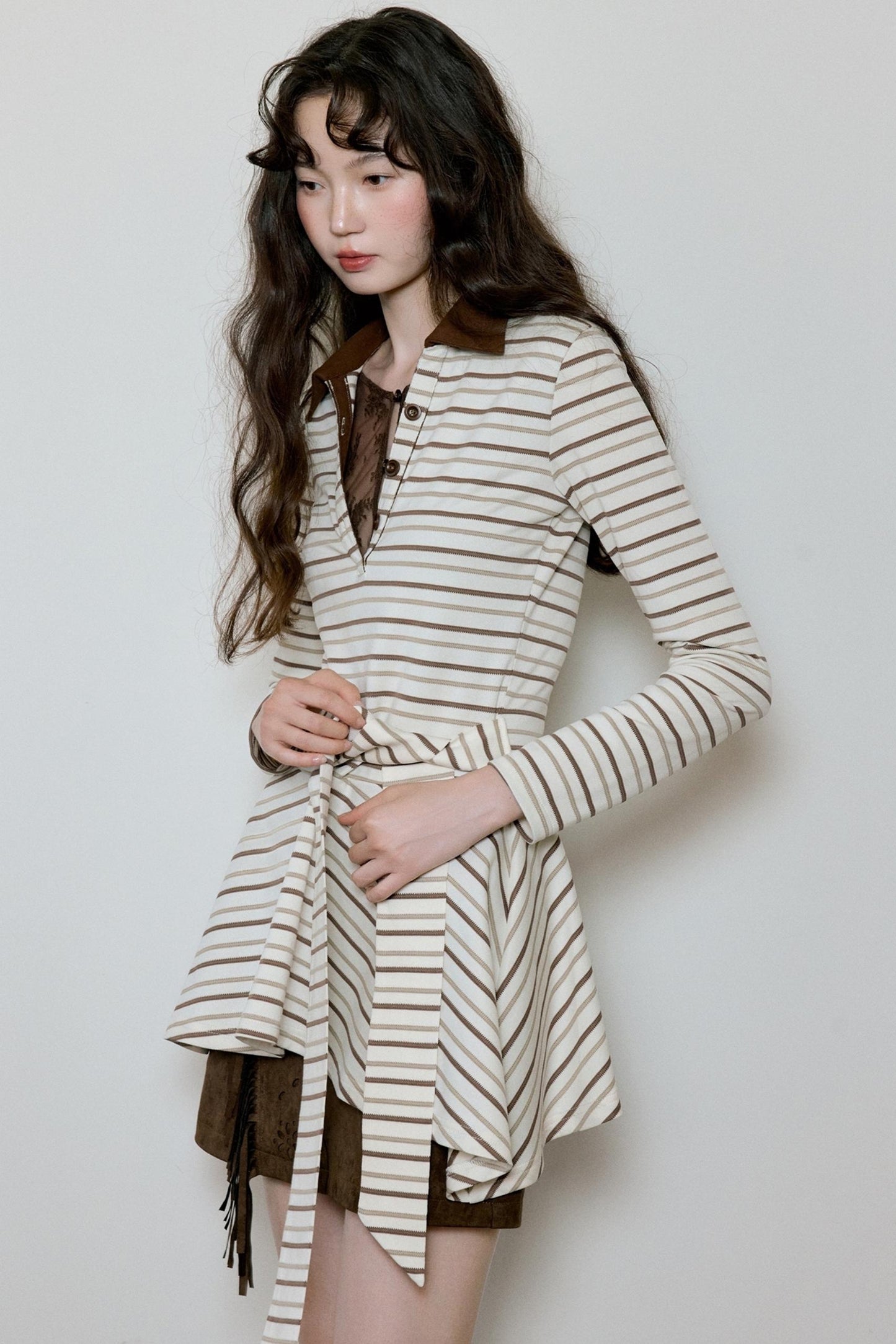 Vintage Striped Shawl Polo Shirt