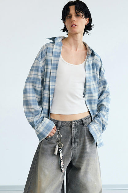 Retro Plaid Sunshade Shirt Jacket