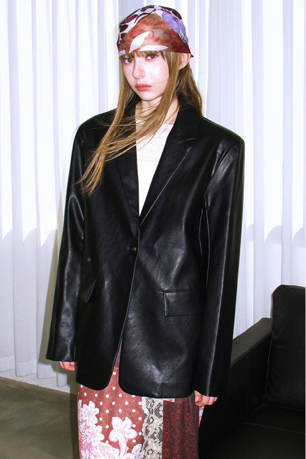 Glossy Washed Leather Jacket