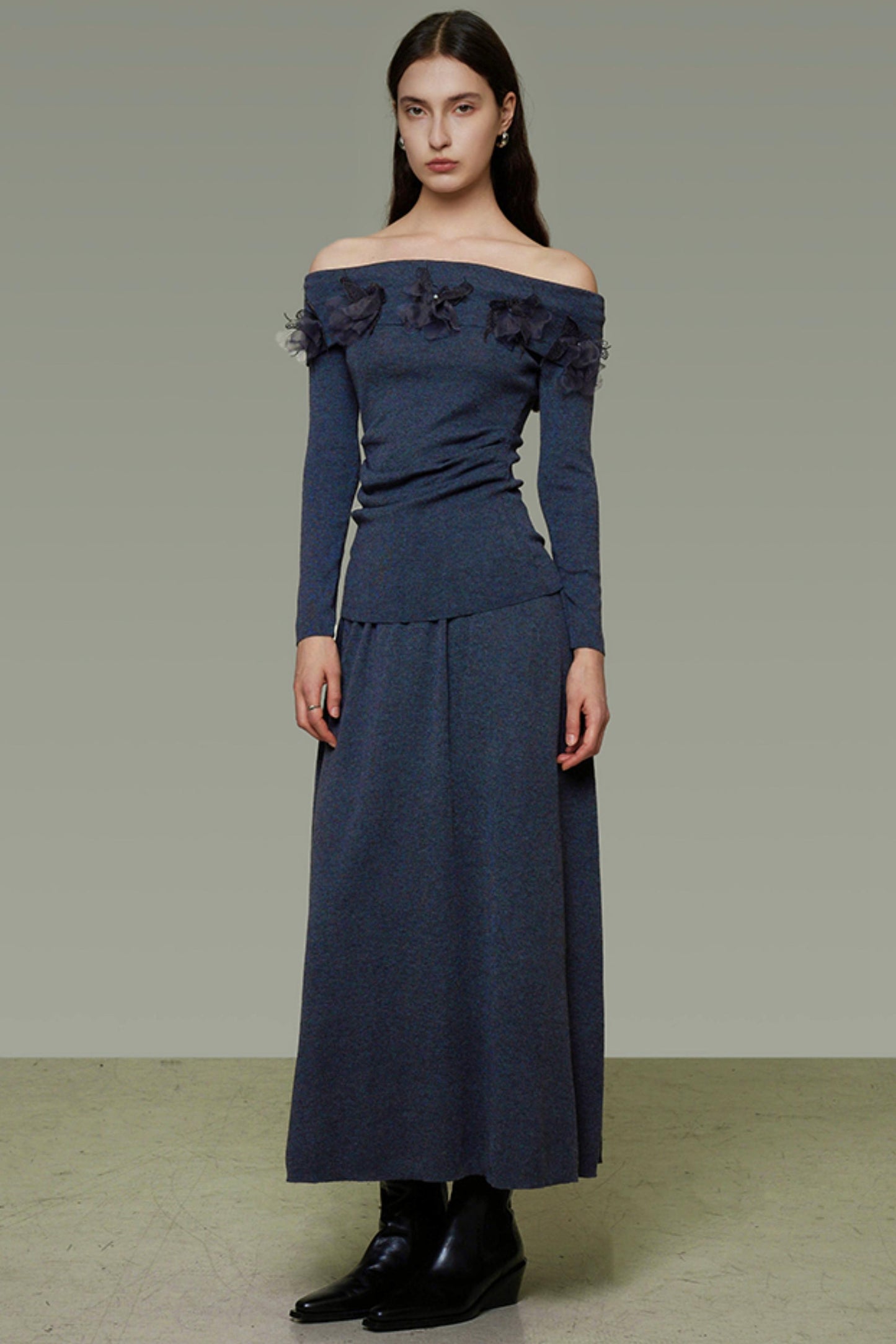 Autumn Knit One-Shoulder Dress