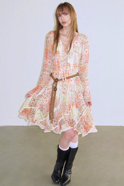 Chiffon Graffiti Unregelmäßiges Kleid