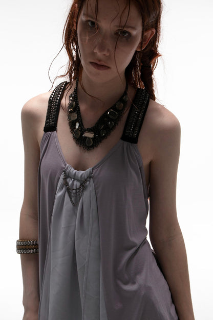 Metal-Studded Swing Tank Top