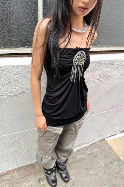 Metal Button Corset Tank