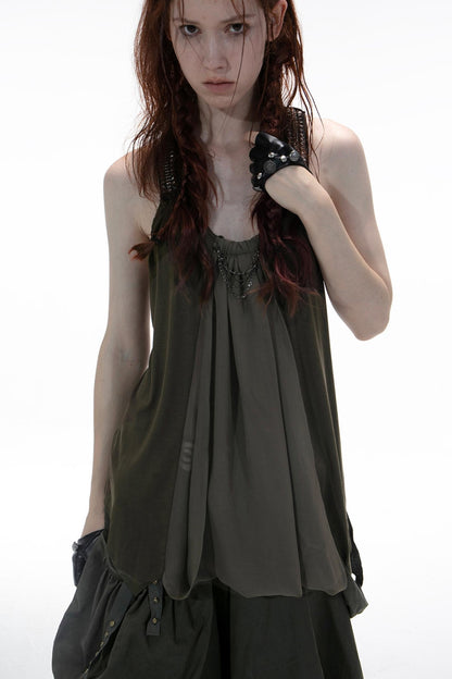 Metal-Studded Swing Tank Top