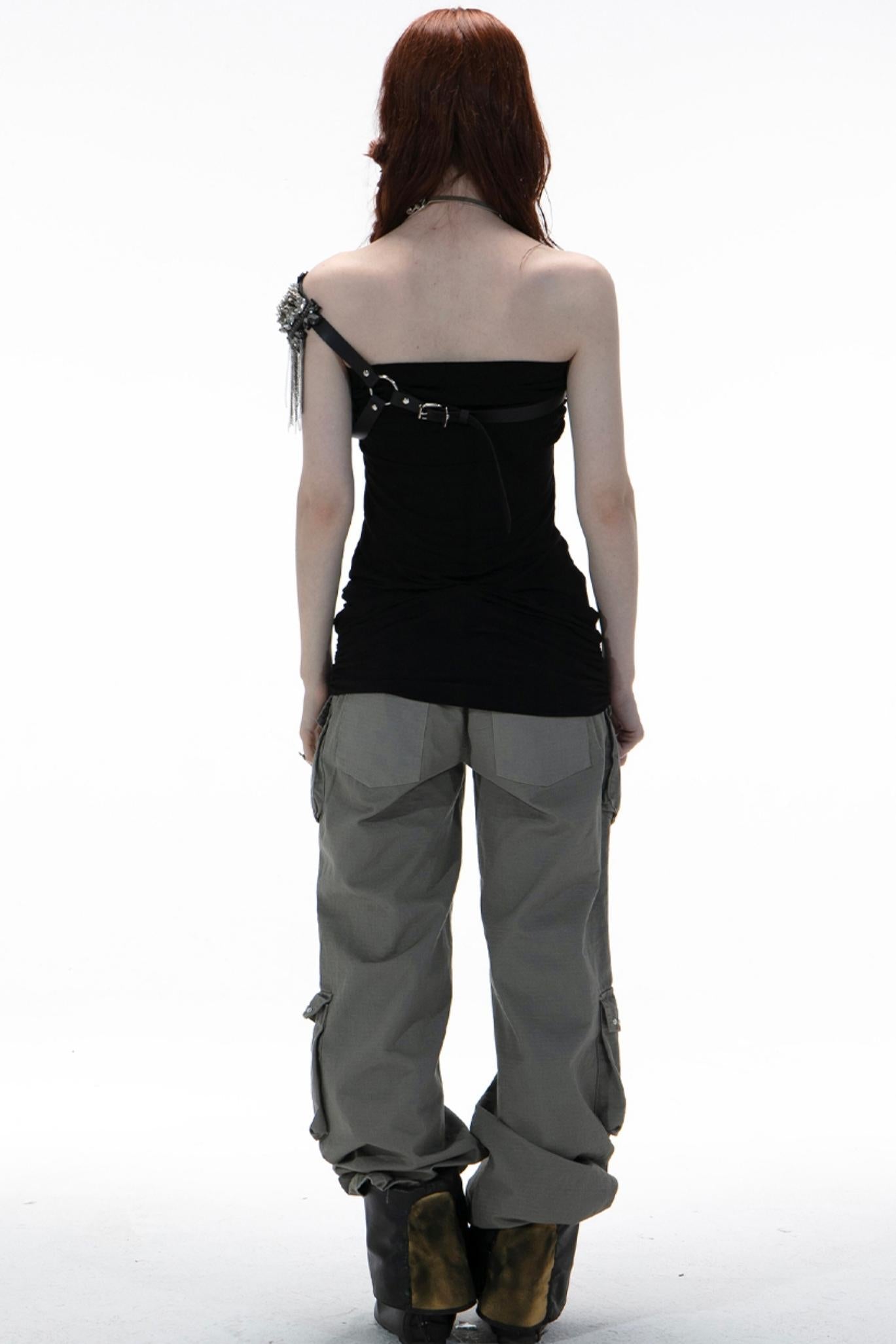 Metal Button Corset Tank