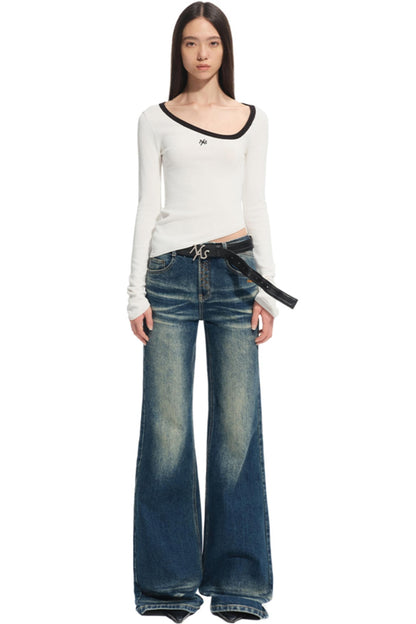 Top-Layer Cowhide Denim Belt