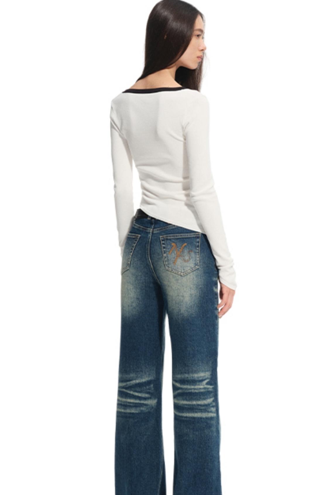 Top-Layer Cowhide Denim Belt