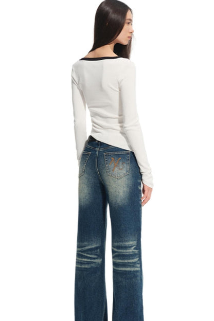 Top-Layer Cowhide Denim Belt