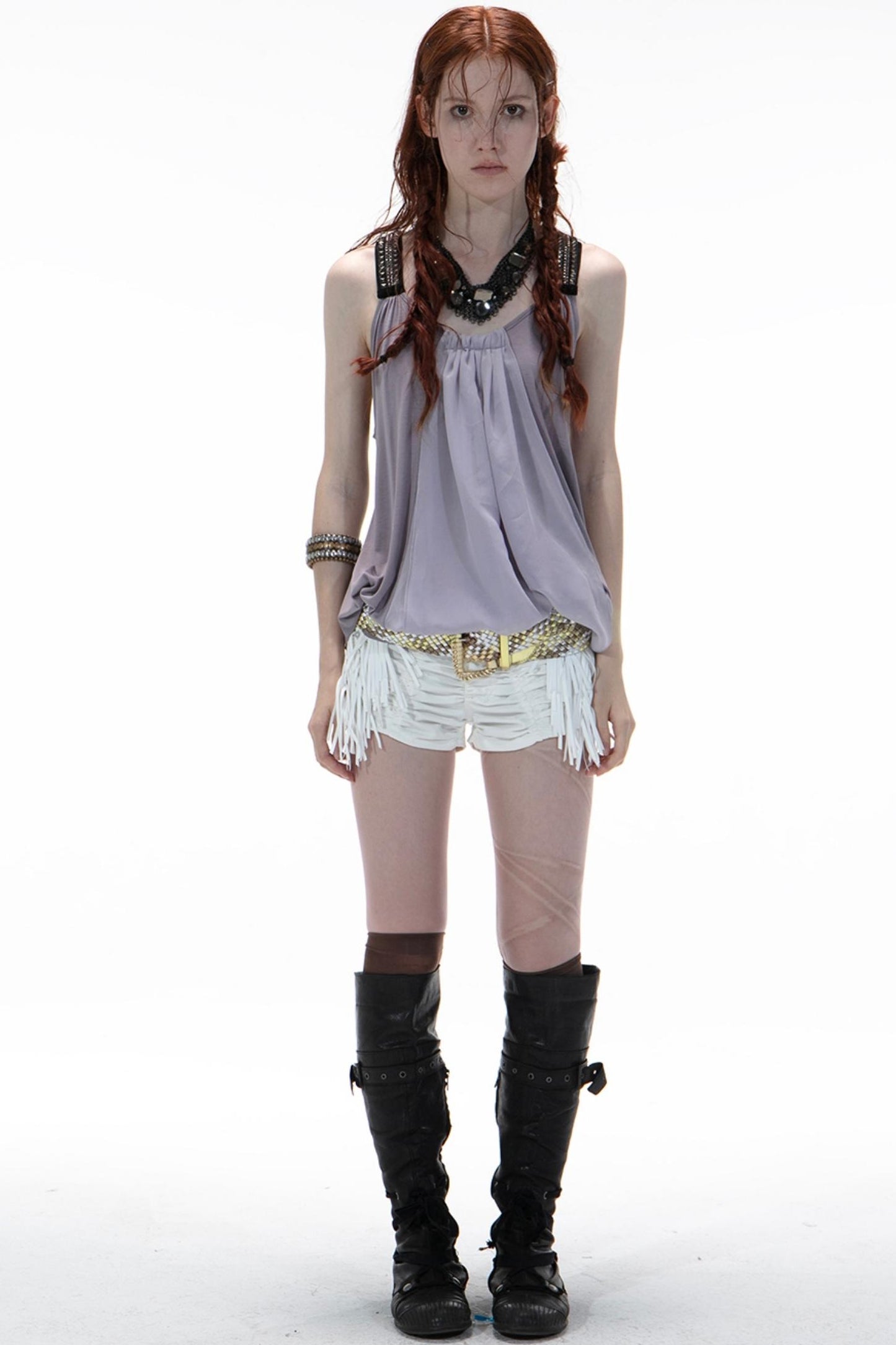 Metal-Studded Swing Tank Top