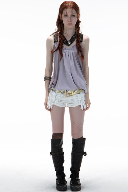 Metal-Studded Swing Tank Top