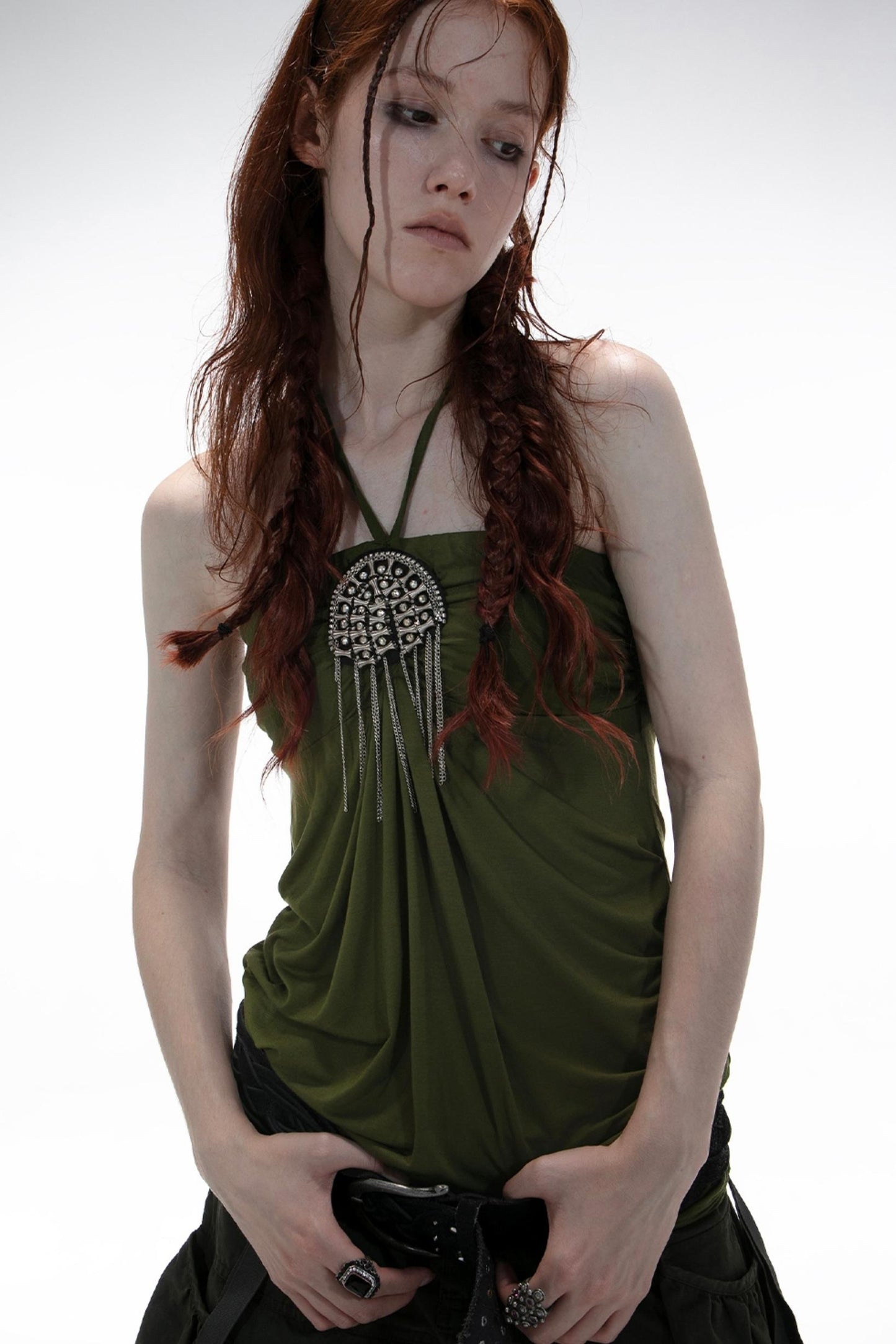 Metal Button Corset Tank