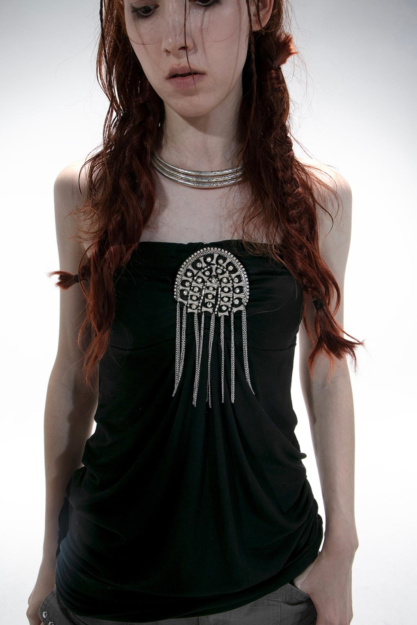 Metal Button Corset Tank