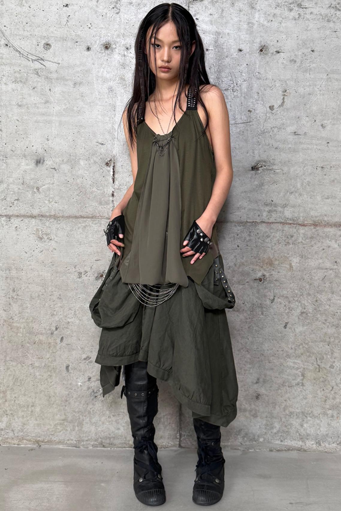 Metal-Studded Swing Tank Top