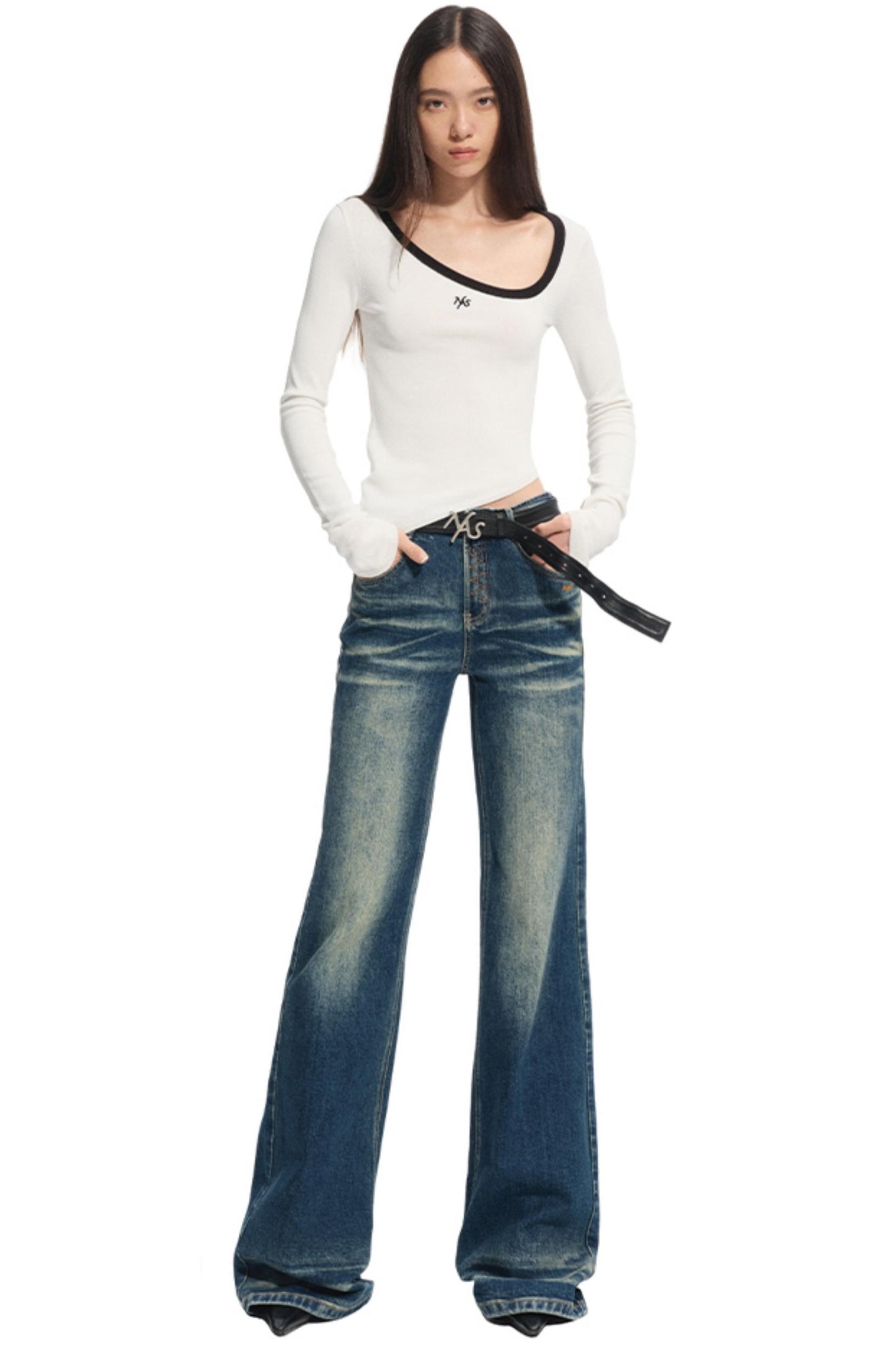 Top-Layer Cowhide Denim Belt