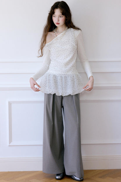 Asymmetrical Polka Dot Top