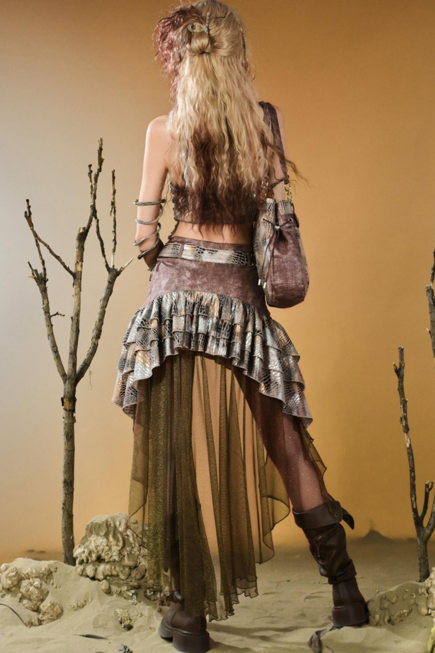 Gilded Snake Low-Waisted Skirt