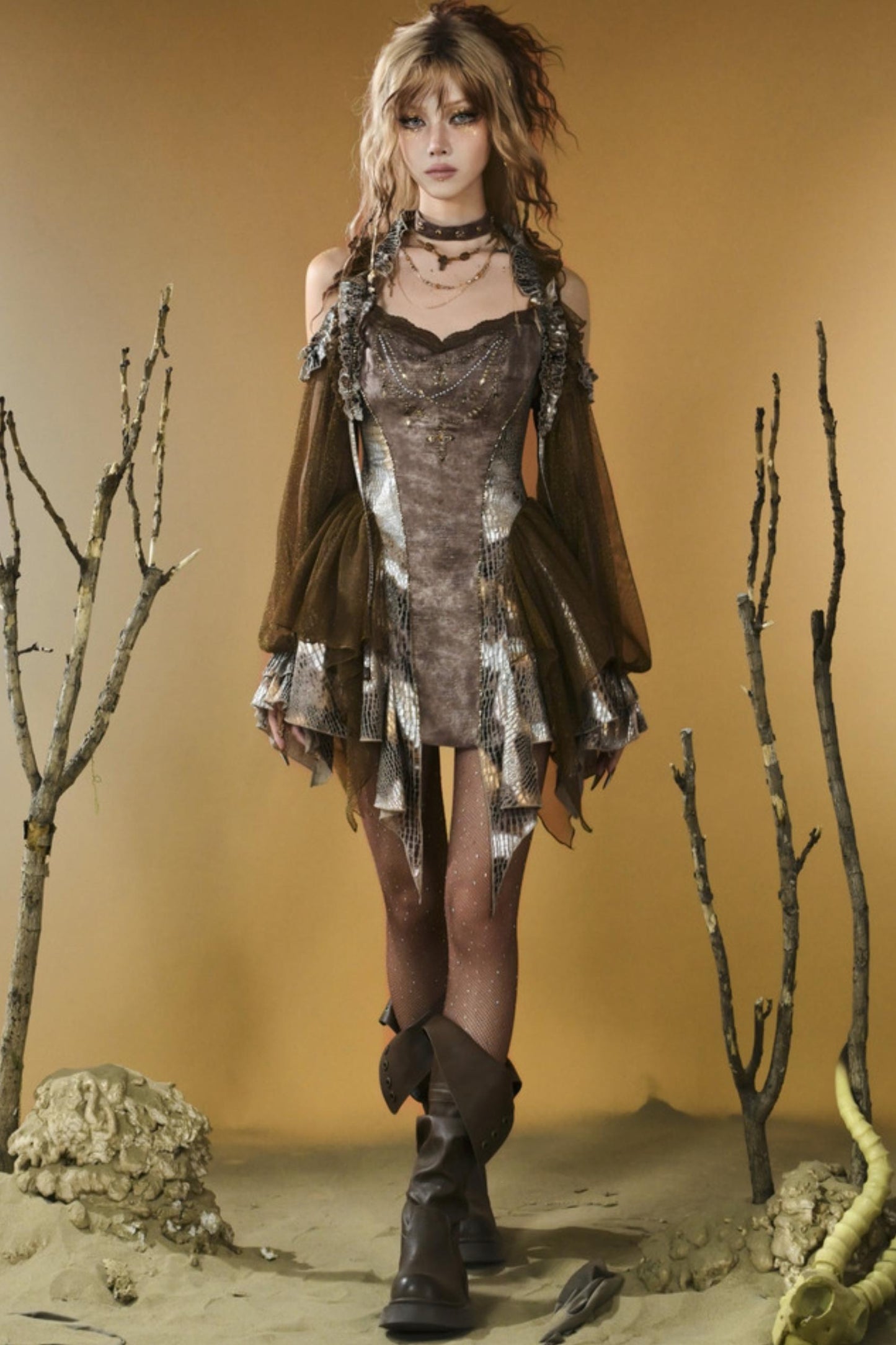 Gilded Snake Suspender Dress