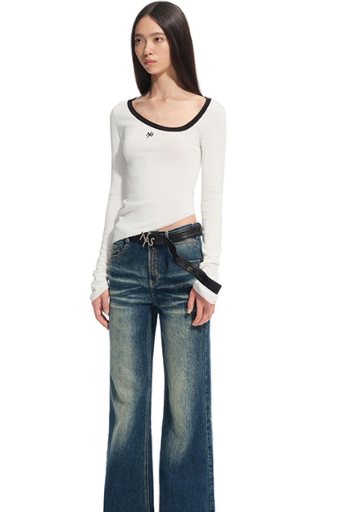 Top-Layer Cowhide Denim Belt