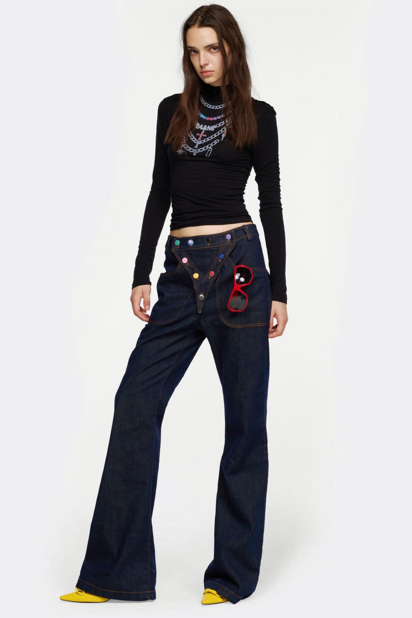 Necklace Turtleneck Long Sleeve Top