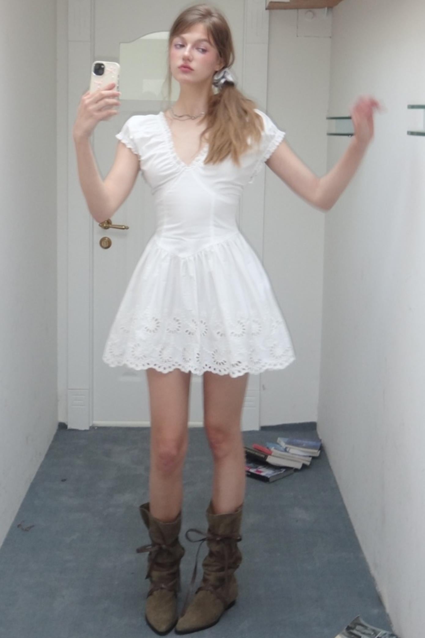 Vintage Pleated A-Line Dress