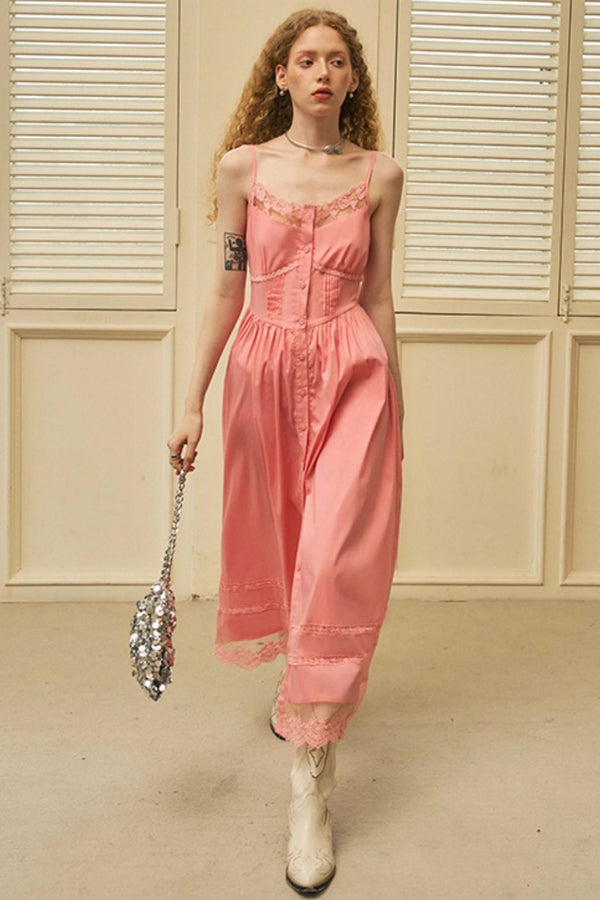 Chic Lace Halter Maxi Dress