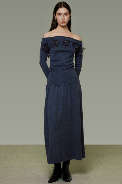 Autumn Knit One-Shoulder Dress