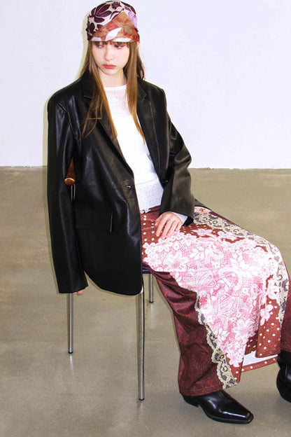 Glänzende gewaschene Lederjacke