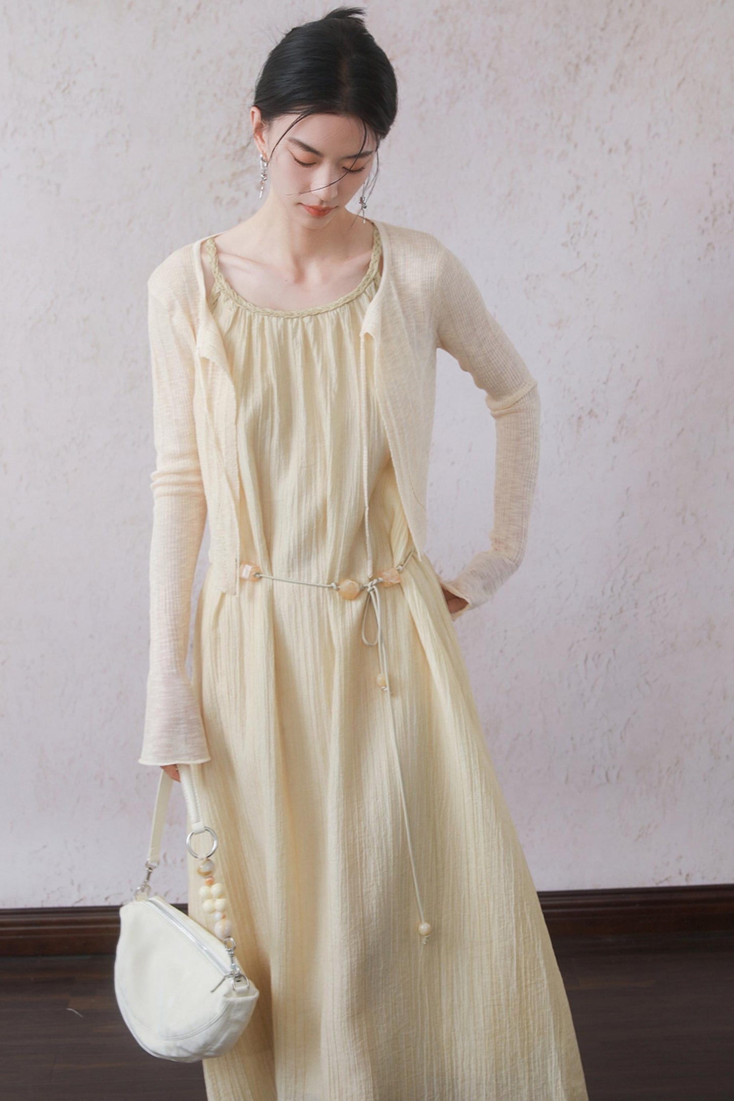 Yellow Halter Dress Set-Up