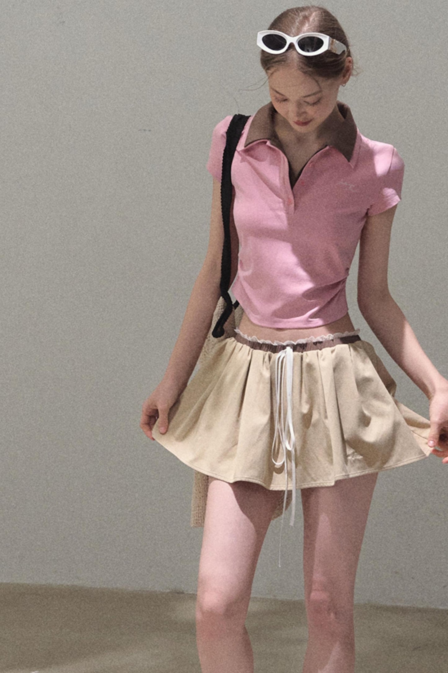 Vintage Lace Poncho Polo Skirt Set-Up