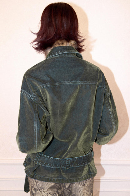 Lost Magic Green Denim Jacket