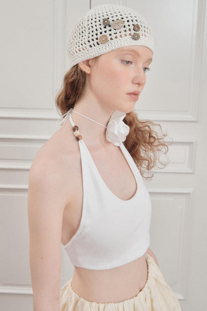 Black Halter Crop Top