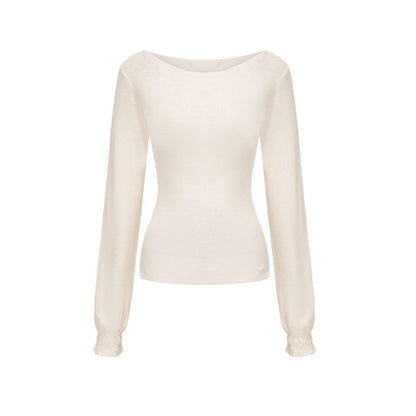 White Chiffon Knit Top