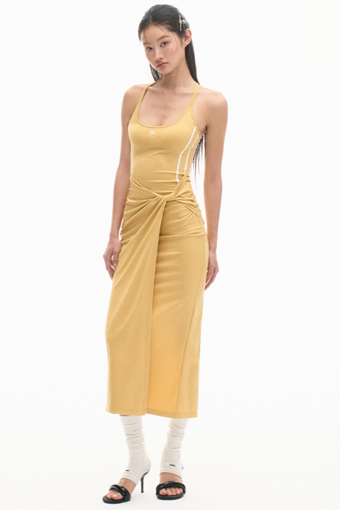 Skin Twist Midi Dress