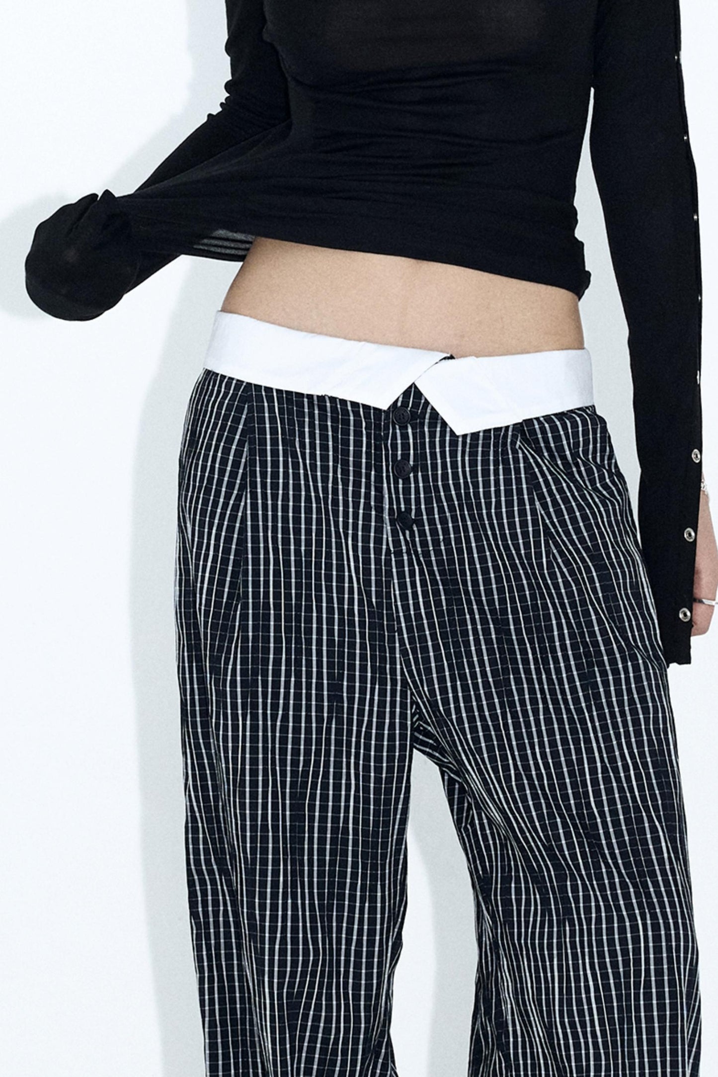 Wide Leg Monochrome Trousers