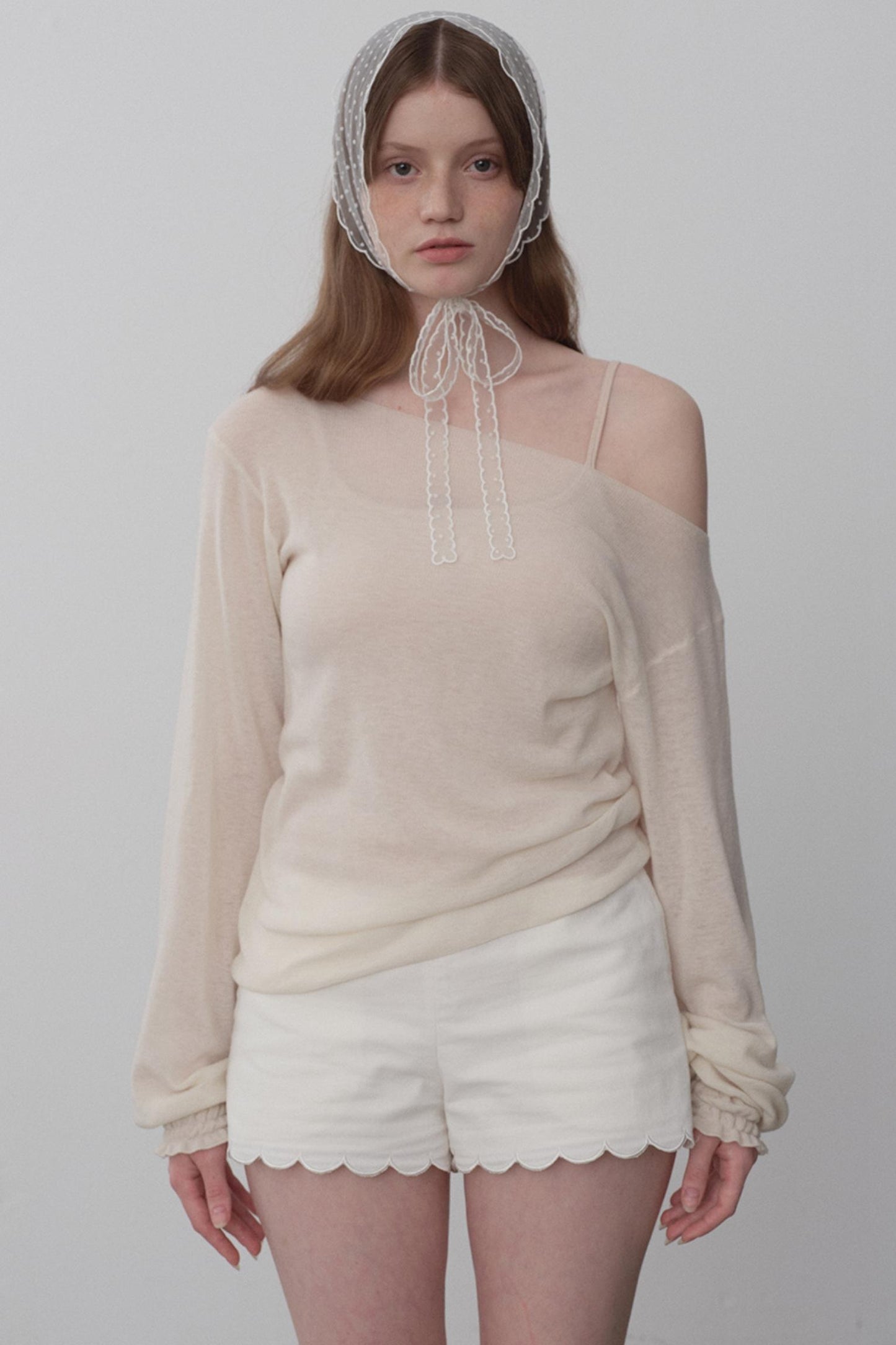 White Chiffon Knit Top