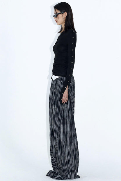 Wide Leg Monochrome Trousers