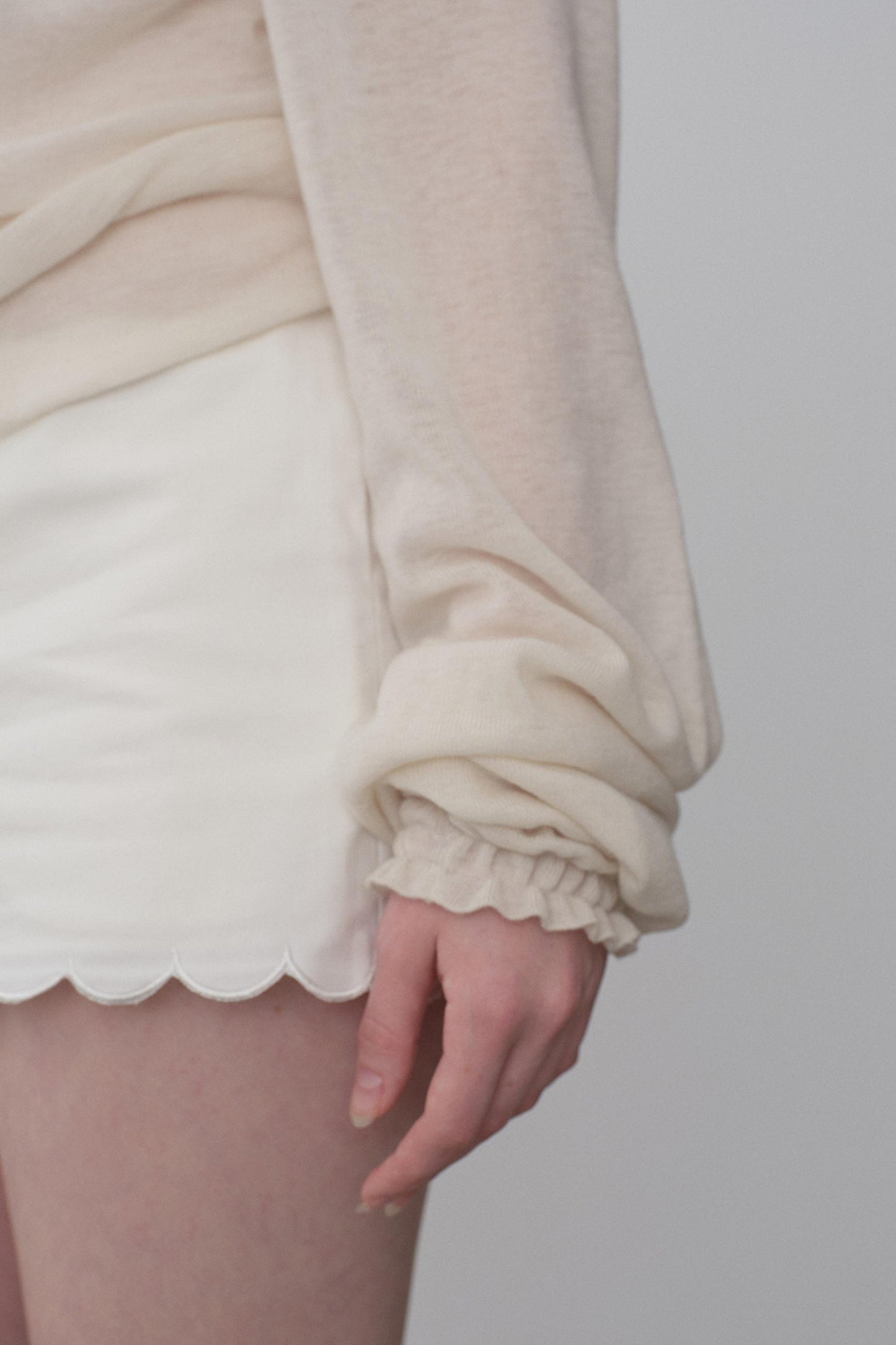 White Chiffon Knit Top