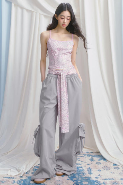 Peach Pink Leopard Print Camisole Set-Up